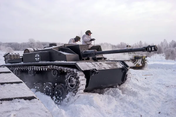 Krasnoje Selo Petersburg Rosja Stycznia 2019 Wojskowy Historycznej Rekonstrukcji Bitwa — Zdjęcie stockowe