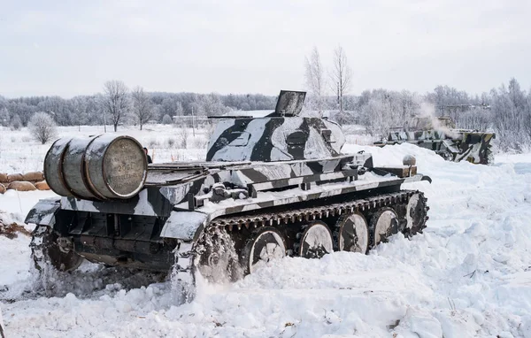 Krasnoje Selo Petersburg Rosja Stycznia 2019 Wojskowy Historycznej Rekonstrukcji Bitwa — Zdjęcie stockowe