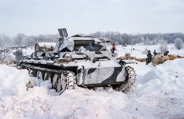 Krasnoye Selo Petrohrad Rusko Ledna 2019 Vojenská Historická Rekonstrukce Bitva — Stock fotografie