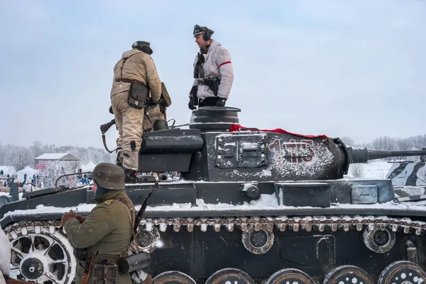 Krasnoje Selo Petersburg Rosja Stycznia 2019 Wojskowy Historycznej Rekonstrukcji Bitwa — Zdjęcie stockowe