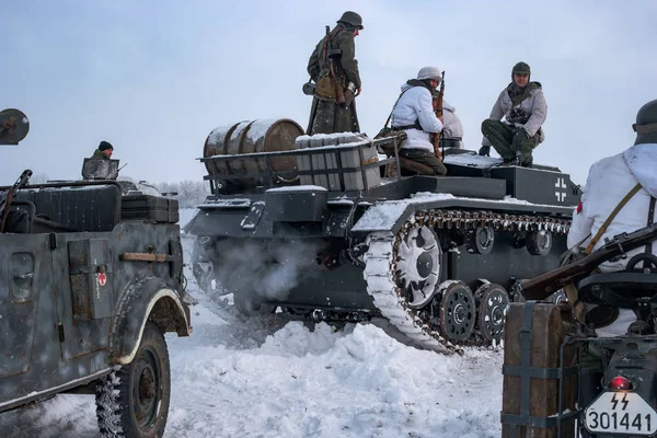 Krasnoje Selo Petersburg Rosja Stycznia 2019 Wojskowy Historycznej Rekonstrukcji Bitwa — Zdjęcie stockowe