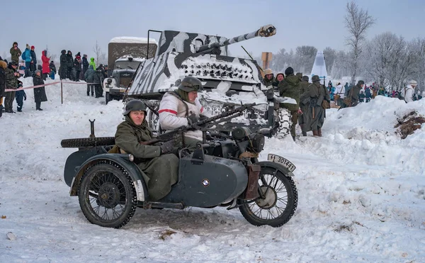 Krasnoye Selo Petrohrad Rusko Ledna 2019 Vojenská Historická Rekonstrukce Bitva — Stock fotografie