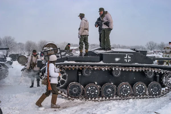 Krasnoje Selo Petersburg Rosja Stycznia 2019 Wojskowy Historycznej Rekonstrukcji Bitwa — Zdjęcie stockowe