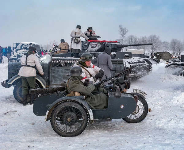 Krasnoje Selo Petersburg Rosja Stycznia 2019 Wojskowy Historycznej Rekonstrukcji Bitwa — Zdjęcie stockowe