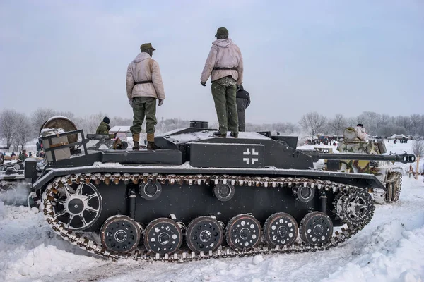 Krasnoye Selo São Petersburgo Rússia Janeiro 2019 Reconstrução Histórica Militar — Fotografia de Stock