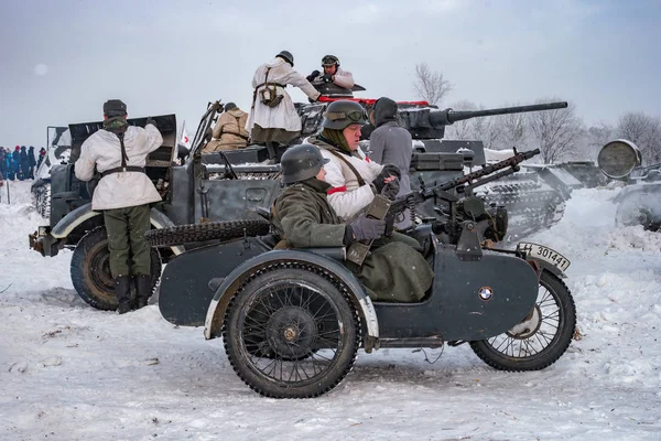 Krasnoye Selo Petrohrad Rusko Ledna 2019 Vojenská Historická Rekonstrukce Bitva — Stock fotografie