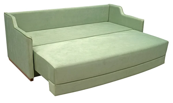 Sofá isolado no fundo branco. Incluindo o caminho de recorte. O sofá é colocado para dormir — Fotografia de Stock