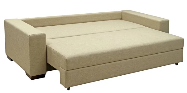 Sofa isoliert auf weißem Hintergrund. Inklusive Schneidepfad. Das Sofa ist zum Schlafen ausgelegt — Stockfoto