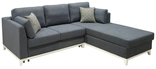 Угловой диван изолирован на белом фоне. Включая траекторию обрезки — стоковое фото