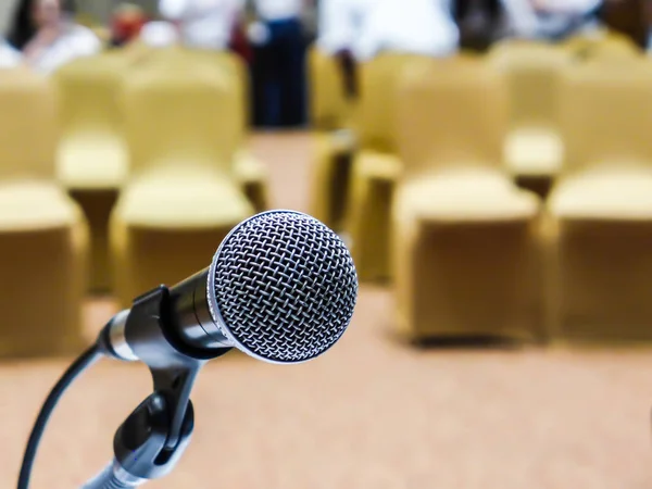 microphone on blur seminar room background