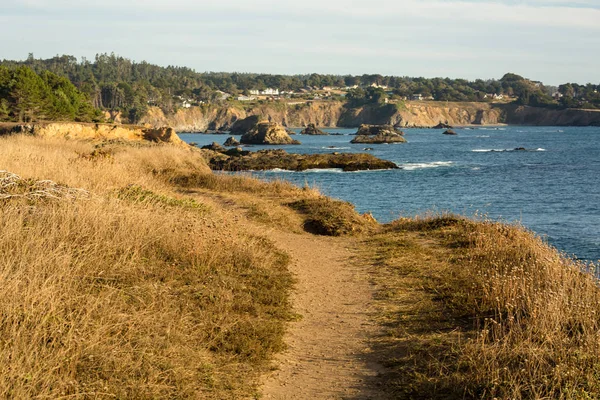 Mendaki Dekat Tebing Dan Laut Mendocino California — Stok Foto