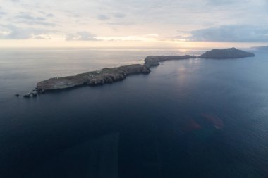 Aerial helicopter shot of the Channel Islands clipart