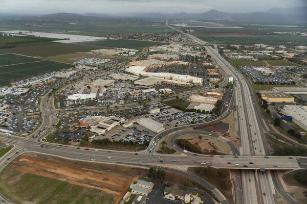 Aerial helicopter shot of Oxnard