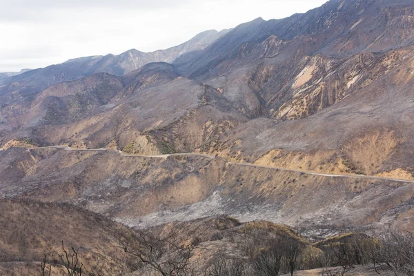 Landskap Som Skadats Den Thomas Fire Längs Highway Ojai Kalifornien — Stockfoto