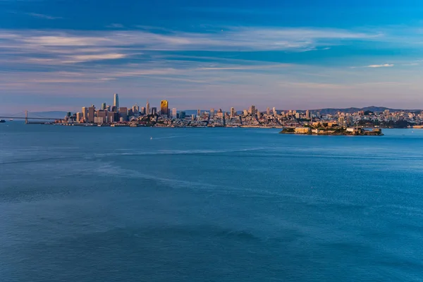 Vista Del Amanecer San Francisco Desde Isla Ángel Bahía —  Fotos de Stock