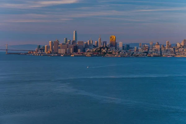 Vista Del Amanecer San Francisco Desde Isla Ángel Bahía — Foto de Stock