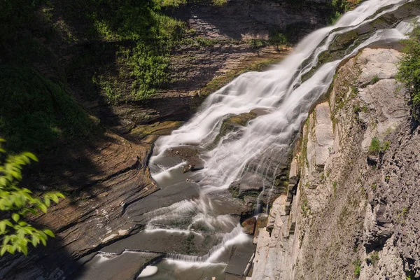Vacker Sommar Vattenfall Regionen Finger Lakes New York Nära Ithaca — Stockfoto