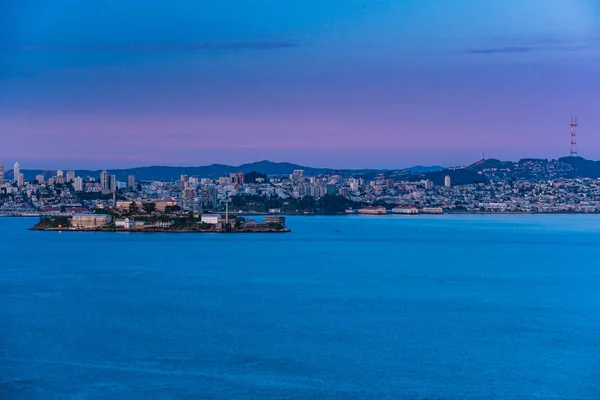 Vista Del Amanecer San Francisco Desde Isla Ángel Bahía —  Fotos de Stock