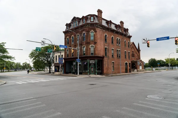 Staré Cihlové Budovy Předměstí Rochester New York — Stock fotografie