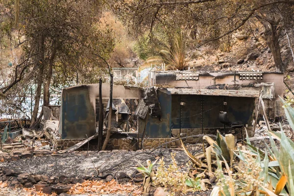 Buildings and property at Matilija Hot Springs damaged by the Thomas Fire along Highway 33 in Ojai, California