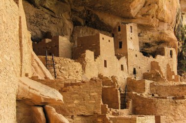 Bina ve kalıntılar, antik Pueblo cliff şehir, Mesa Verde Colorado