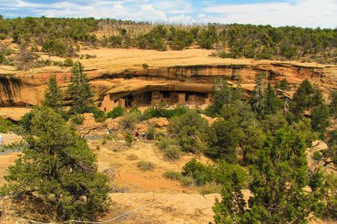 Bina ve kalıntılar, antik Pueblo cliff şehir, Mesa Verde Colorado