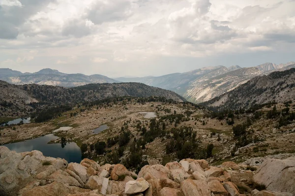 Larges Vallées Granit Coucher Soleil Dans Sierra Nevada Californie Long — Photo
