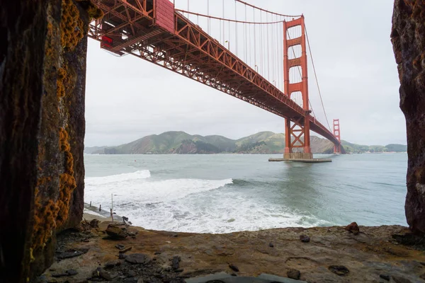 Ancien Fort Côtier Époque Guerre Civile Sous Pont Golden Gate — Photo