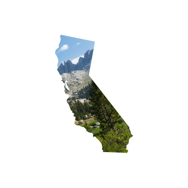 Σιλουέτα Της Καλιφόρνια Διαθέτει Πανέμορφο Τοπίο Της Οροσειράς Σιέρα Νεβάδα — Φωτογραφία Αρχείου