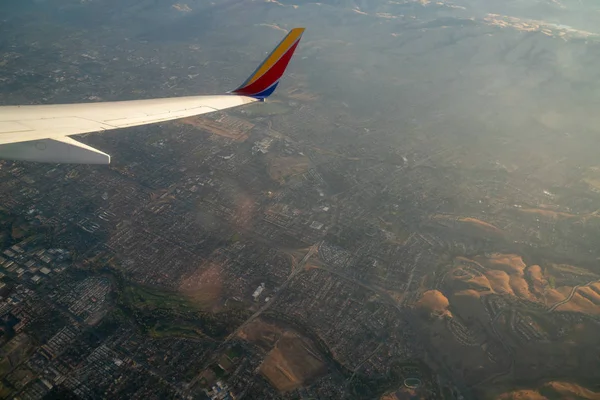 Aerial View San Jose California Sunrise Shot Airliner — Stock Photo, Image