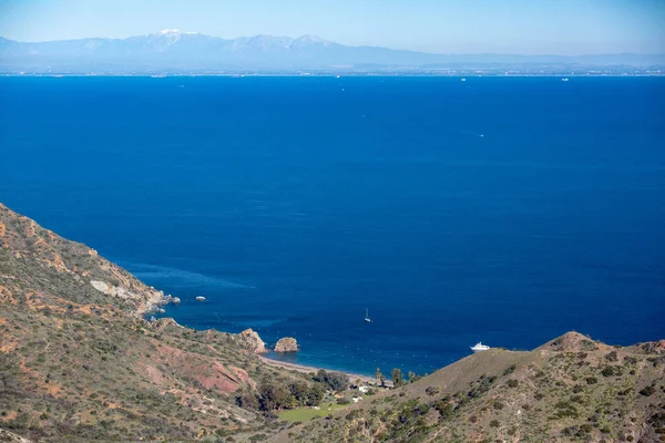 Los Angeles Piccolo Campeggio Visto Catalina Island — Foto Stock