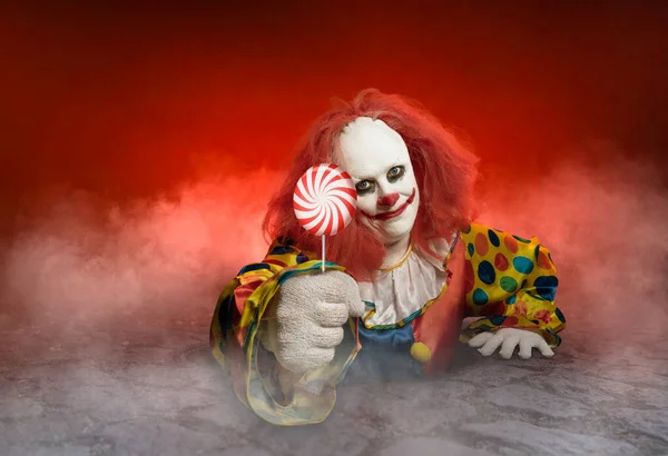 Scary Clown Lolly Rising Sewer — Stock Photo, Image