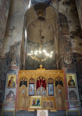 Gremi Manastırı kale kilise İkonostasisin sunak ikonları ve freskleri ile içinde