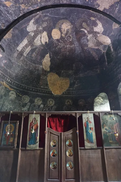 Vardzia Jeskynní Kostel Ikonostas Freska Zachycující Svaté Matky Boží Ikon — Stock fotografie