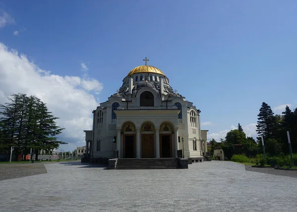 Poti Hauptkathedrale Frontansicht Mit Blauem Himmel Sommer — Stockfoto