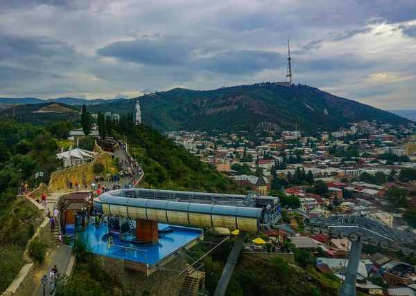 Góndola Tiflis Madre Georgia Paisaje Urbano Vista Del Paisaje Día —  Fotos de Stock