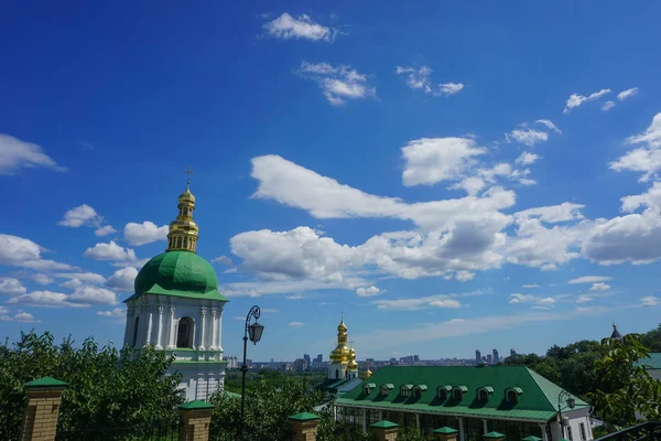 Kiev Great Lavra Old Garden Lavra Green Roof Dome — Stock Photo, Image