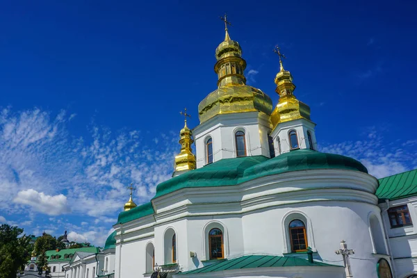 Kiev Groot Lavra Vvedenskiy Kerk Groene Koepel Dak Weergave — Stockfoto