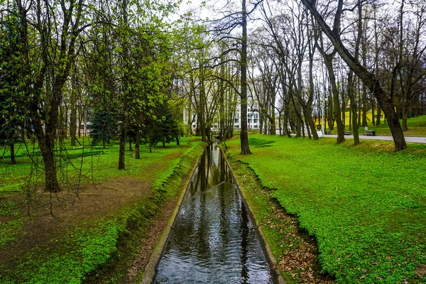 Minsk Gorky Park Vue Sur Petit Ruisseau Pittoresque Avec Des — Photo