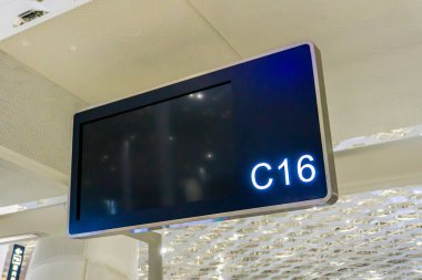 Hava Meydanı boş iade etme Counter Billboard kalkış Hall