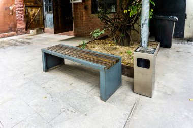 Shanghai Moganshan sanat ilçe ahşap Bank metalik Ash ile olabilir