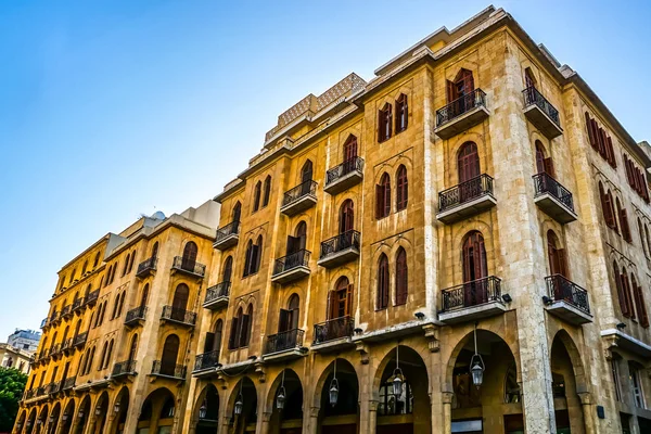 Edificios Varios Niveles Color Amarillo Beirut Place Etoile Square —  Fotos de Stock