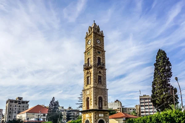 Torre Del Reloj Trípoli Sultan Abdul Hamid Con Cielo Azul —  Fotos de Stock