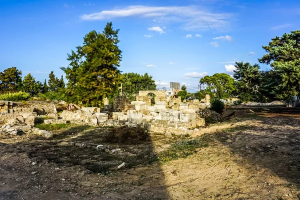 Pneumatiky Hippodrome Ruiny Nekropole Malebnými Modrá Obloha Pozadí — Stock fotografie
