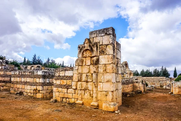 Anjar Citadel Patrimônio Histórico Ruínas Uma Parede Fachada — Fotografia de Stock