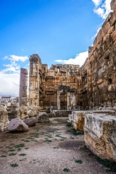 Baalbek Tarihi Dönüm Noktası Bacchus Tapınağı Roma Tanrısı Şarap Duvarlar — Stok fotoğraf