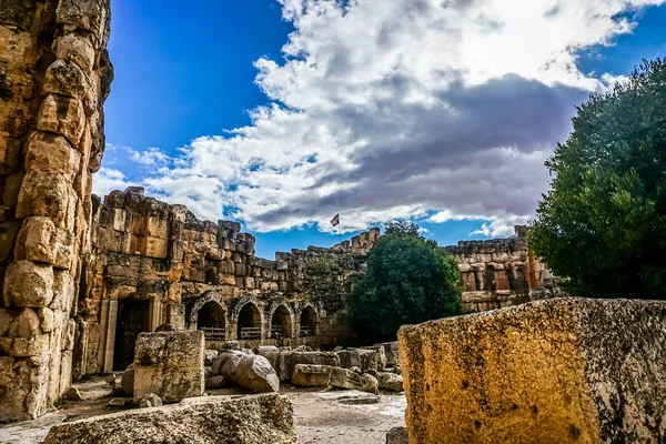 Ruínas Baalbek Marco Histórico Templo Baco Deus Romano Vinho — Fotografia de Stock