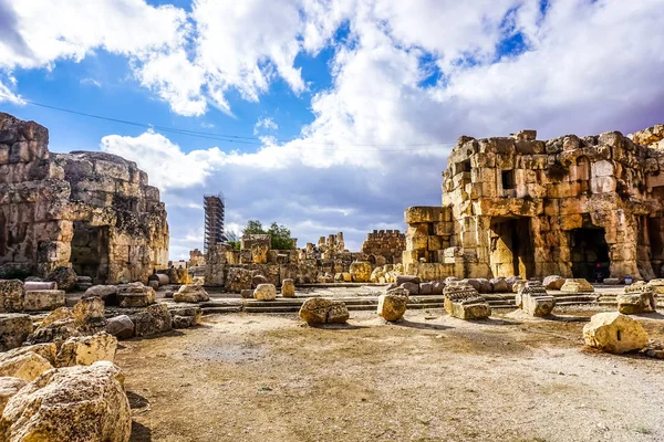 Baalbek Marco Histórico Templo Baco Deus Romano Vinho Quadrado — Fotografia de Stock