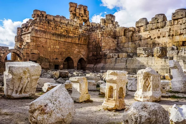 Ruínas Baalbek Marco Histórico Templo Baco Deus Romano Vinho — Fotografia de Stock