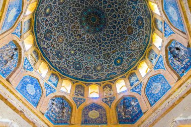 Konye Urgench Turabek Khanum Mausoleum Ceiling Dome View clipart